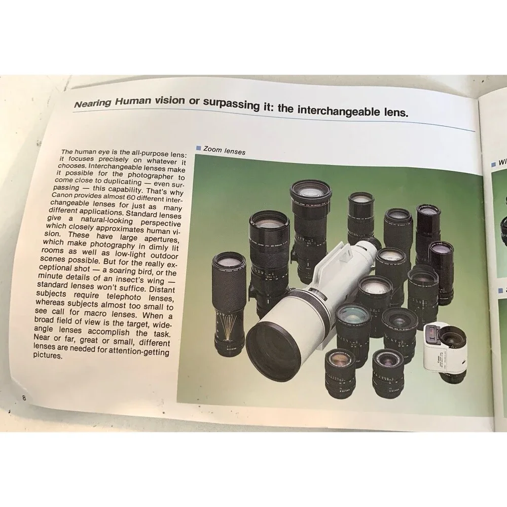 Vintage Canon Lens Wonderland FD Lens Guide Book Booklet list (EN) 7210030